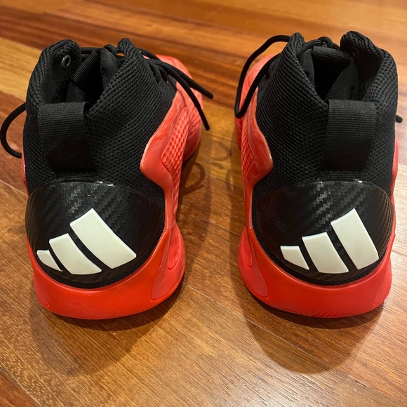 Adidas Anthony Edwards Low 1 Red and Black Sneakers in original box size 9.5M - Picture 3 of 5